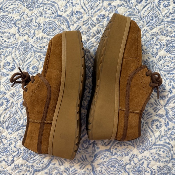 Ugg Brown Suede Women’s Platform Loafers/Mules - Picture 3 of 4
